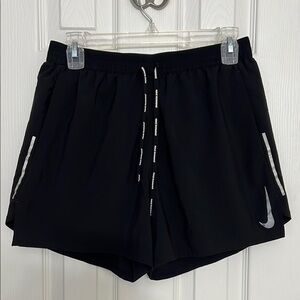 Nike Black Athletic Shorts Reflective Moisture-Wicking